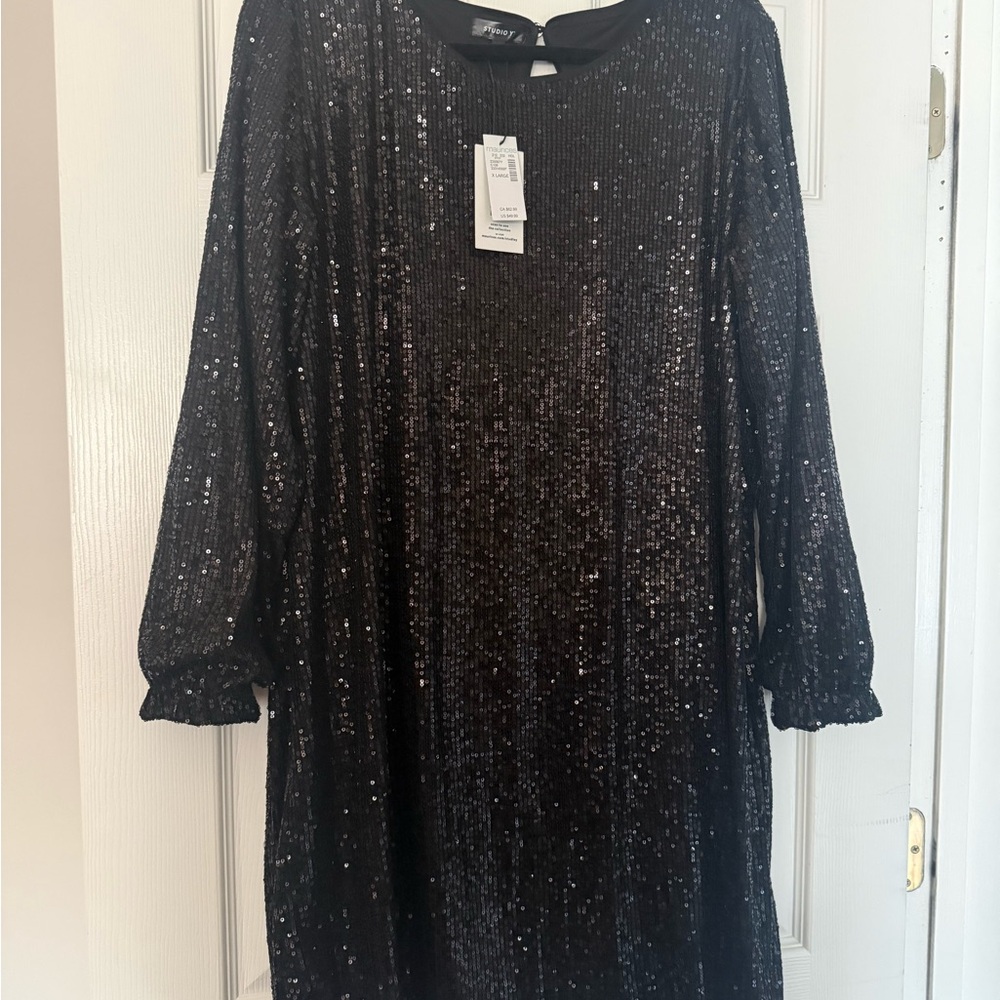 Maurices Sparkling Black Long Sleeve Dress